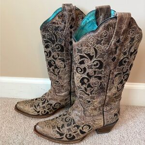 Corral Women's Embroidered Western Knee-High Boots in Brown
